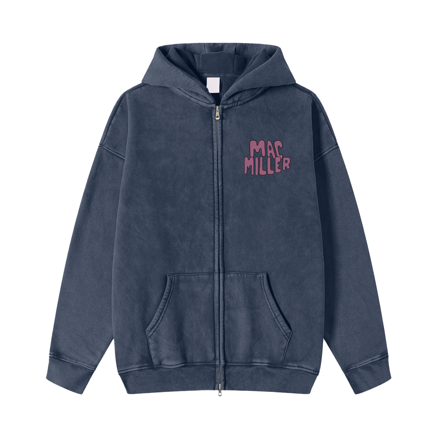 Snow Washed Zip-Through Hoodie