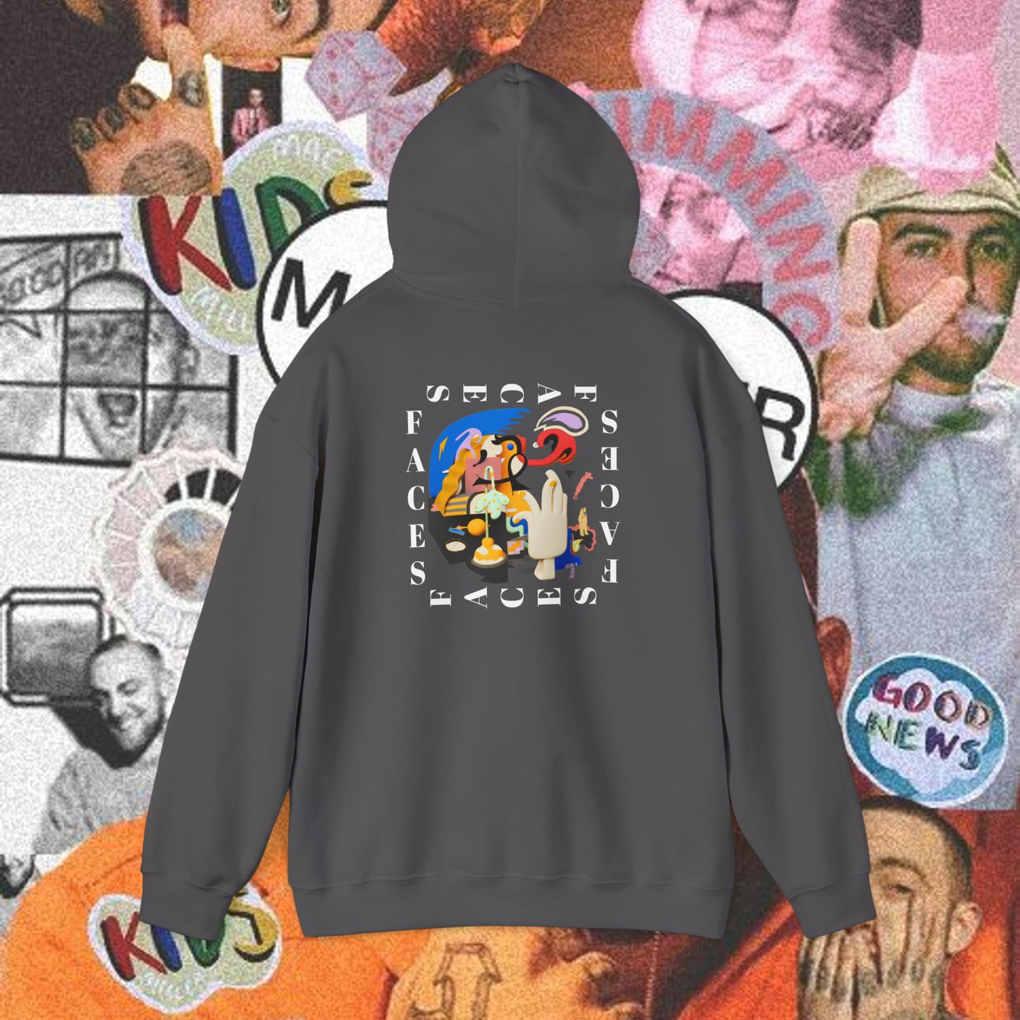 Faces Front and Back Print Sweatshirt