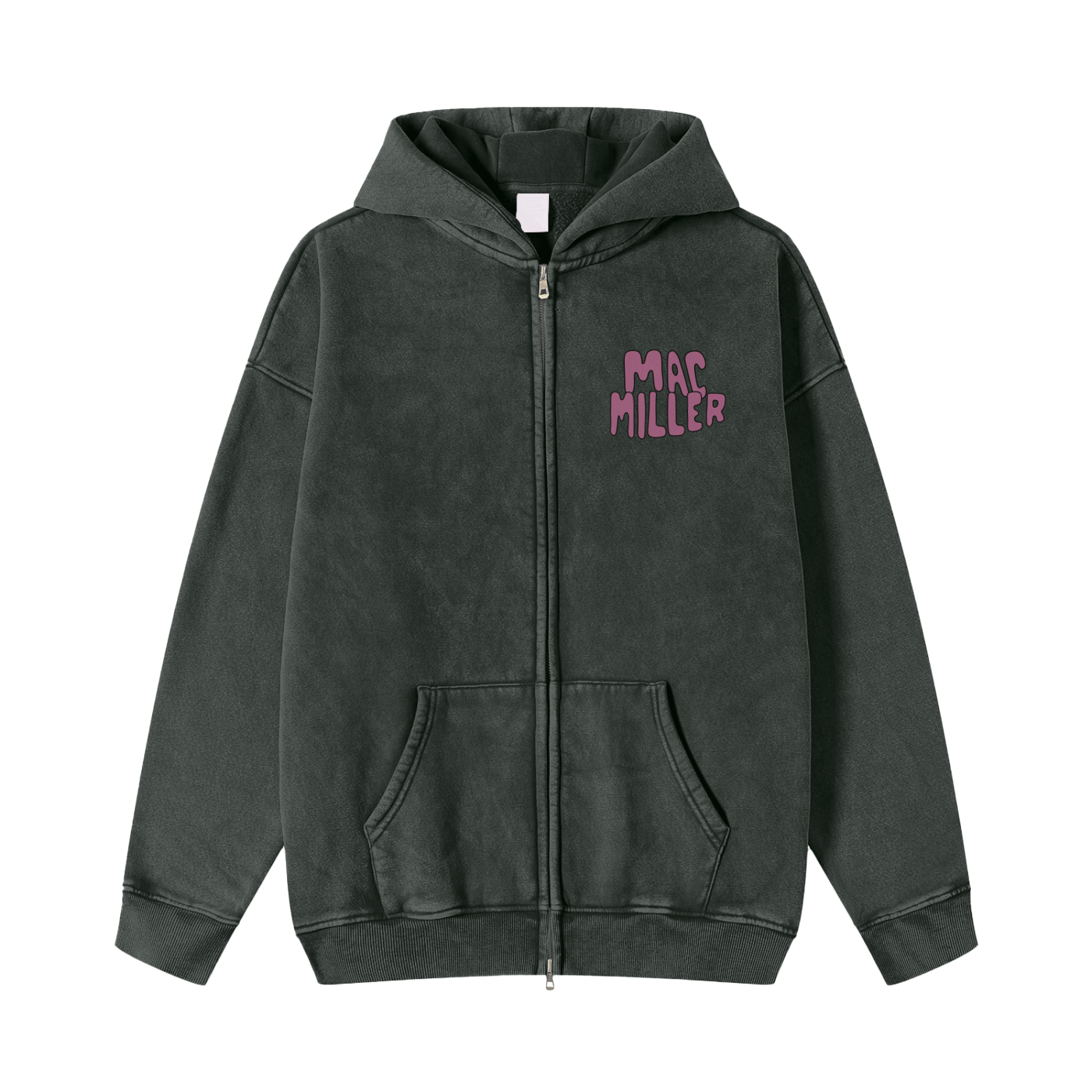 Snow Washed Zip-Through Hoodie