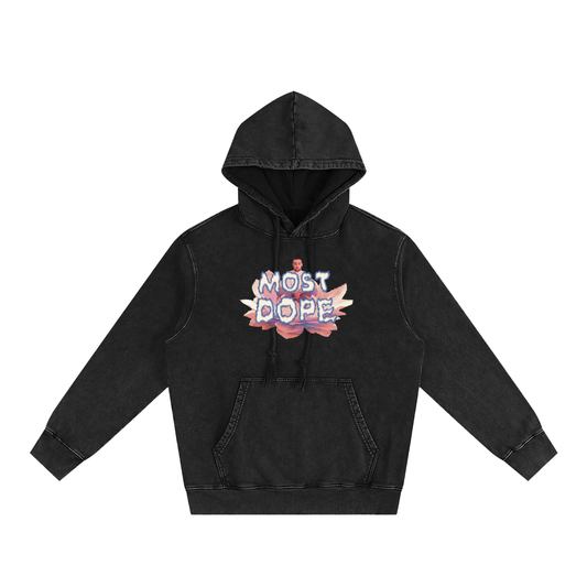 Heavyweight Pure Cotton Snow Washed Most Dope Hoodie